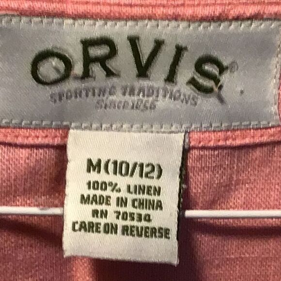 Blouse beautiful peach color, 100% linen size medium by Orvis - Picture 3 of 3